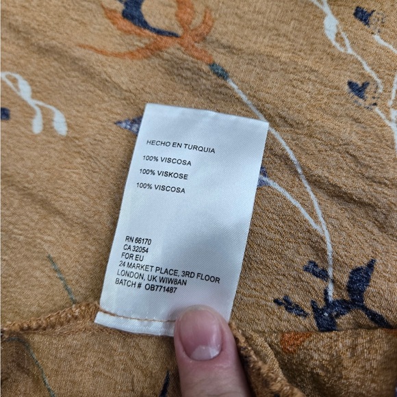 Urban Outfitters 'Audrey' orange floral tie waist midi wrap dress size xs p - Picture 8 of 10